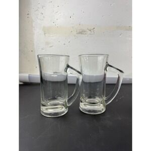 Anchor Hocking Clear Glass Handled Mug Art Deco Beer soda ice cream vintage